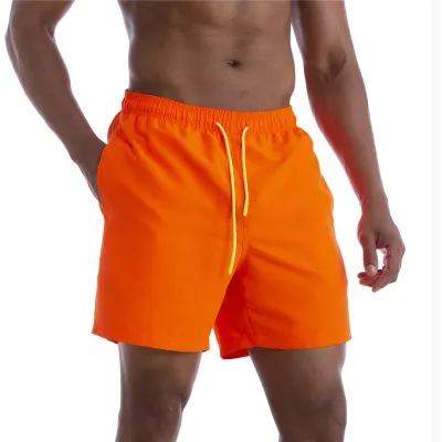 Men Plus Size Double Layer Swim Trunks Beach Casual Shorts Solid Color Large Size Sports Shorts