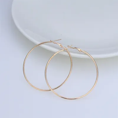 Women's Simple Solid Color All-match Alloy Hoop Earrings