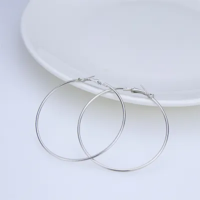 Women's Simple Solid Color All-match Alloy Hoop Earrings