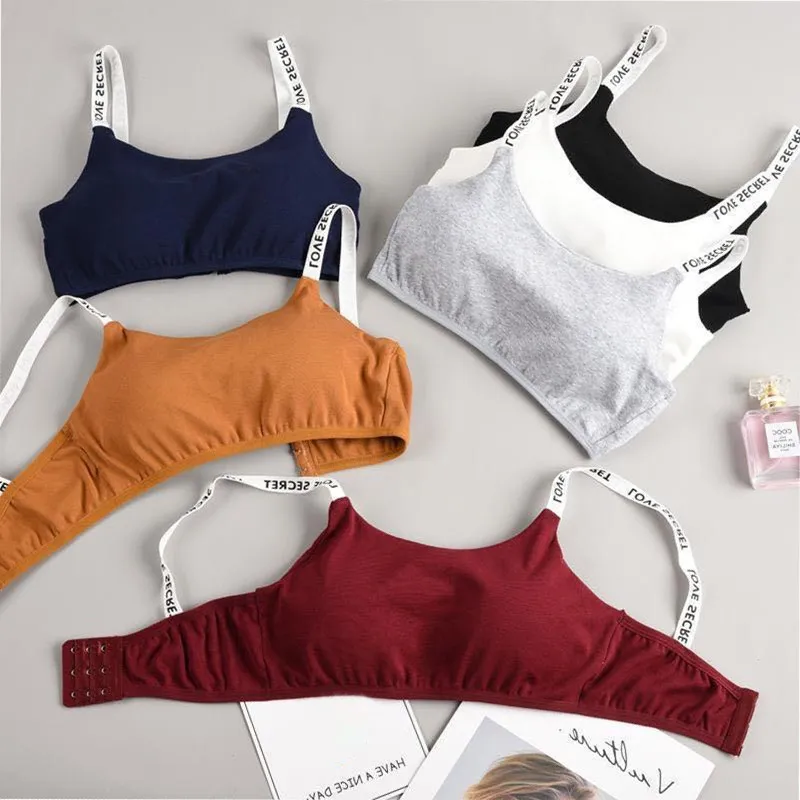 Women Casual Letter Printing Color Blocking Breathable Bra