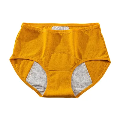 Women Basic Breathable Soft Mid Waist Period Panty Cotton