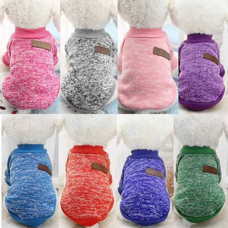 Small Pet Clothes Dogs Cat Cartoon Pattern Soft Knitted Outfit All Seasons