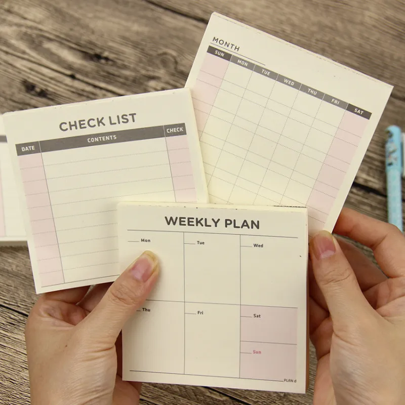 1 Pc Cute Kawaii Weekly Monthly Work Planner Book Diary Memo Pad Stationery Supplies