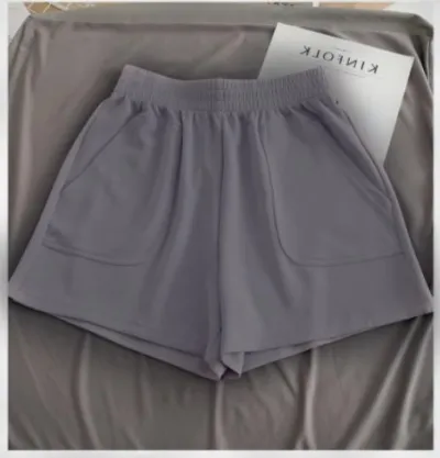Women High Waist Loose Casual Cotton Shorts with Pockets