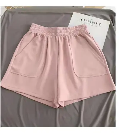 Women High Waist Loose Casual Cotton Shorts with Pockets