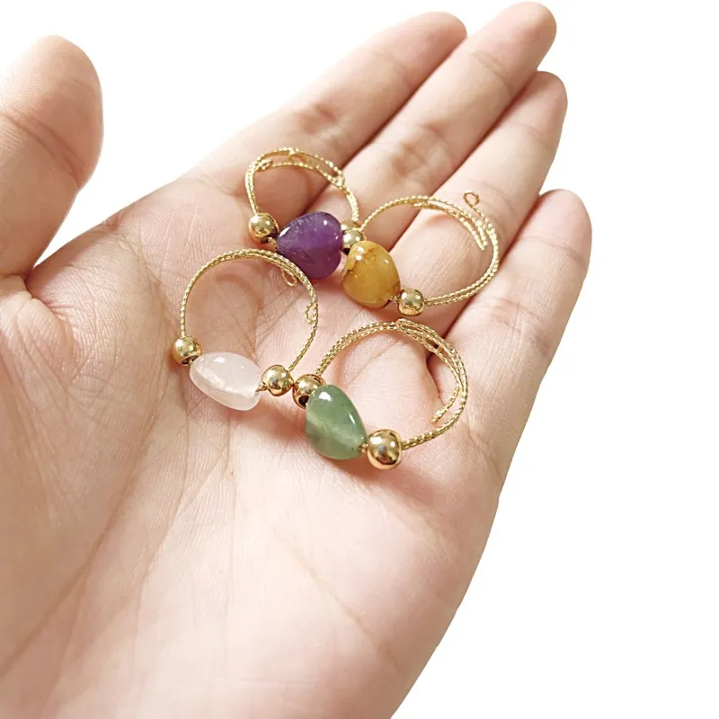 Women Exquisite Natural Chalcedony Stone All-match Ring