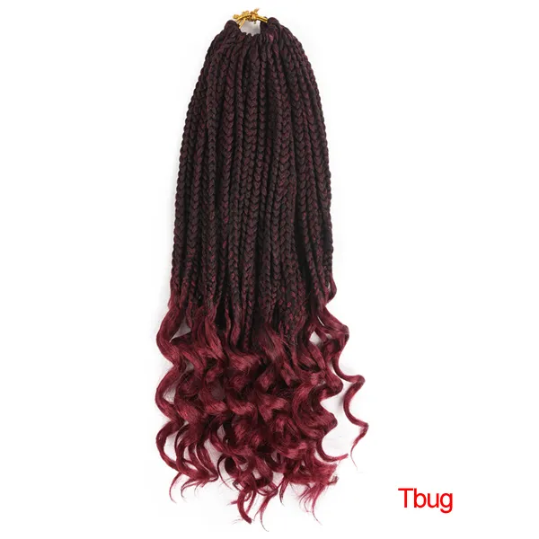 TOMO Goddess Box Braids Crochet Hair with Curly Ends 14 18 24Inch
