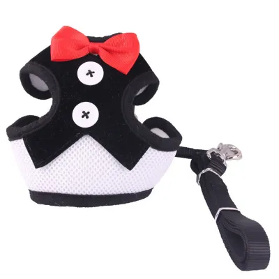 Chic Bow Dog Collars Necktie Traction Rope Adjustable Pet Harness For Small Medium Dogs Cat Chest Strap Dog Accessories