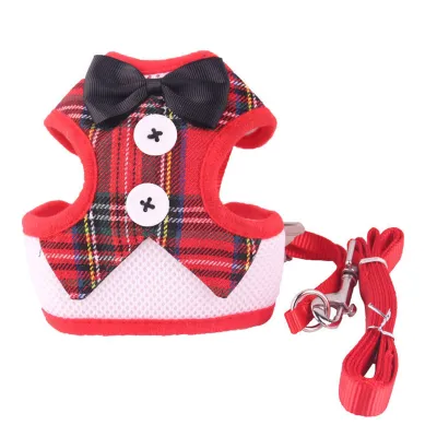 Chic Bow Dog Collars Necktie Traction Rope Adjustable Pet Harness For Small Medium Dogs Cat Chest Strap Dog Accessories