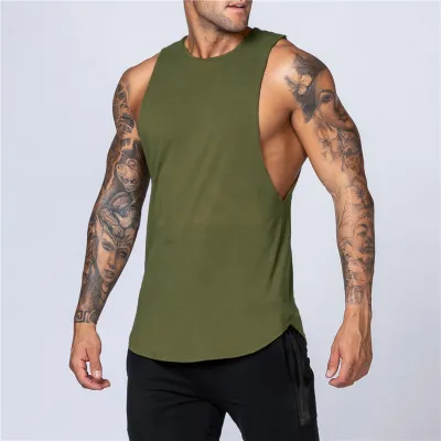 Cotton Workout Gym Tank Top Men Muscle Sleeveless Sports Tank Top