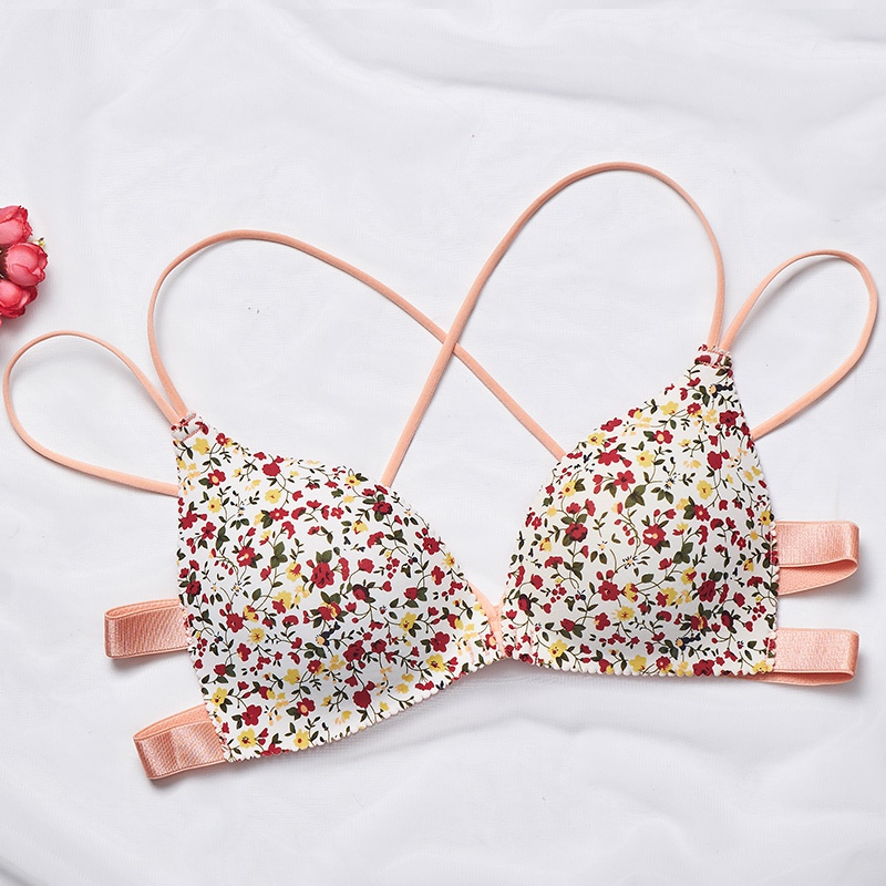 Wholesale Women Fashion Sexy Floral Print Push Up Sexy Bra