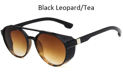 Men Punk Solid Color Round All-match Sunglasses