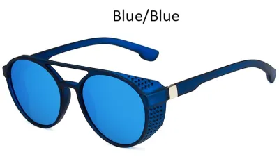 Men Punk Solid Color Round All-match Sunglasses