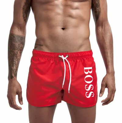 Men Summer Letter Print Colorful Swim Trunks Beach Shorts