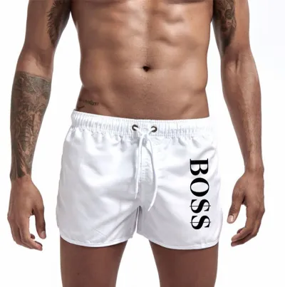 Men Summer Letter Print Colorful Swim Trunks Beach Shorts
