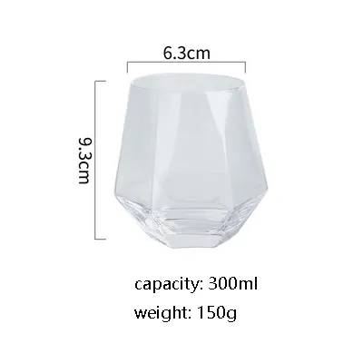 Simple Nordic Amber Colorful Hexagonal Creative Glass Cup