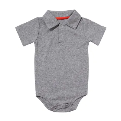 Baby Boys Simple Solid Color Lapel Short Sleeve Romper 3M-24M Cotton