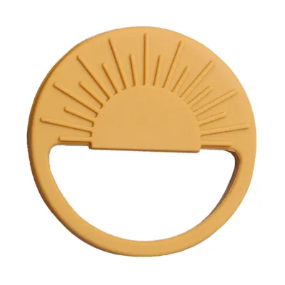 Baby Basic Solid Color Round Silicone Molar Teether Stick Toy