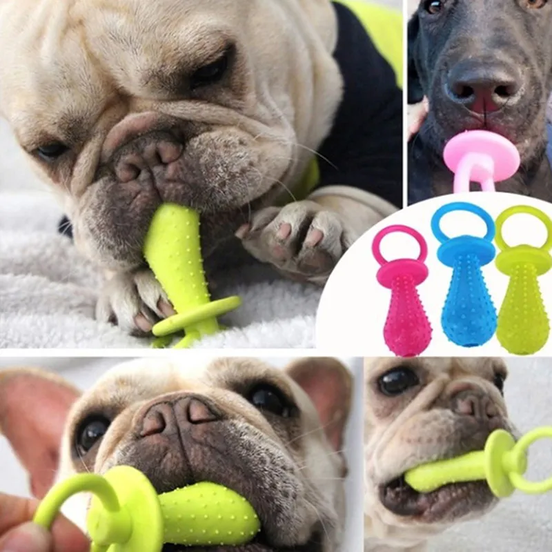 1pc TPR Nipple Shaped Dog Toy Pet Chew Teething Cleaning Bite Supplies