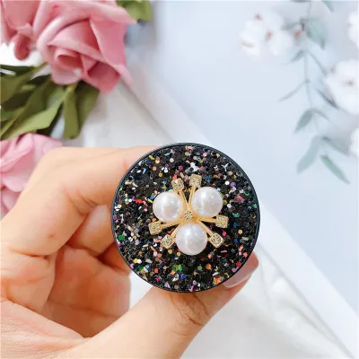 Cute Universal Imitation Pearl Folding Lazy Desktop Phone Ring Holder