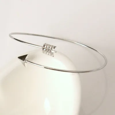 Unisex Punk Arrow Geometric All-match Alloy Open Adjustable Bangle Bracelet