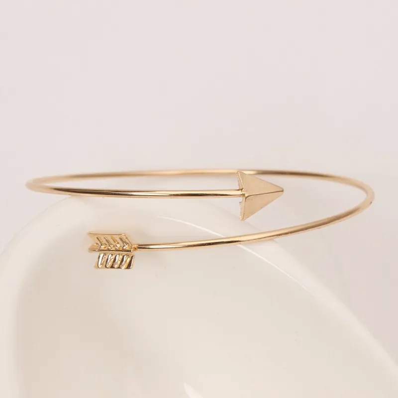 Unisex Punk Arrow Geometric All-match Alloy Open Adjustable Bangle Bracelet
