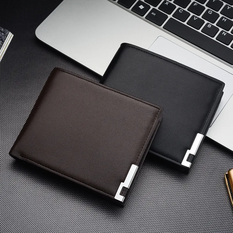 Men Casual Basic Multifunctional Folding Multi-pocket PU Wallet