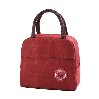 Women Convenient Fresh Cooler Waterproof Nylon Portable Zipper Thermal Oxford Lunch Handle Bag