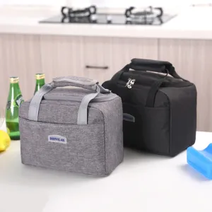 Portable Insulated Lunch Bag Thermal Cooler Tote Handbag Large Capacity Nylon Oxford Food Storage Bags