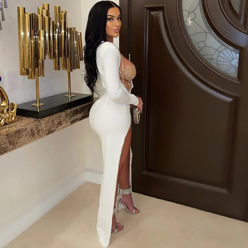 DHgate.com:Elegant Asymmetrical Maxi Dress with Long