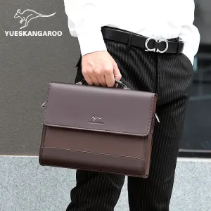 Men Casual Business Flap Design Letter Embossing Large Capacity PU Briefcase Bag