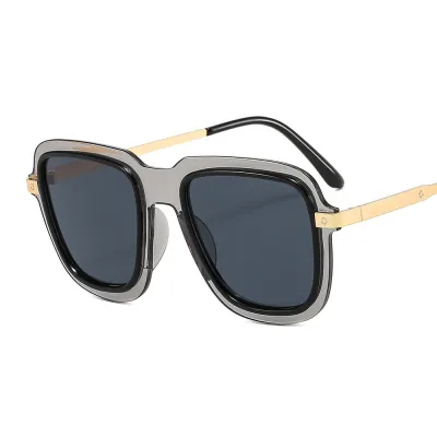 Unisex Classic Oversized Square Frame Gradient Lenses Sunglasses