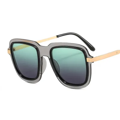 Unisex Classic Oversized Square Frame Gradient Lenses Sunglasses