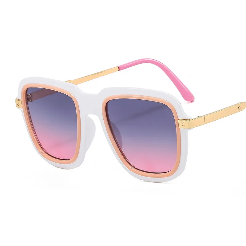 Unisex Classic Oversized Square Frame Gradient Lenses Sunglasses