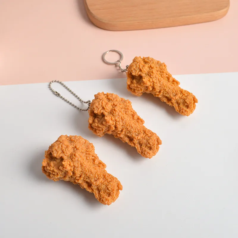 Creative Simulation Fried Chicken French Fries Pendant Keychain