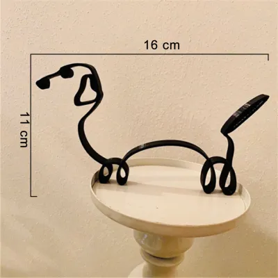 Simple Metal Abstract Dog Art Sculpture Home Decoration for Party Office Desk
