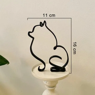 Simple Metal Abstract Dog Art Sculpture Home Decoration for Party Office Desk