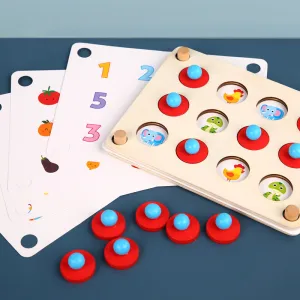 Kids Montessori Educational Wooden Memory Game Match Animals Nature Transportation Interactive Toy for Toddlers