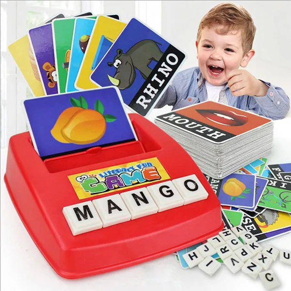 Matching Letter Game Spelling Reading English Alphabet Wooden Letters Card Match Game Children Pre-school Learning Language Toy