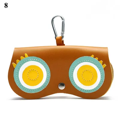 Cute Cartoon Owl Design PU Glasses Storage Case for Women
