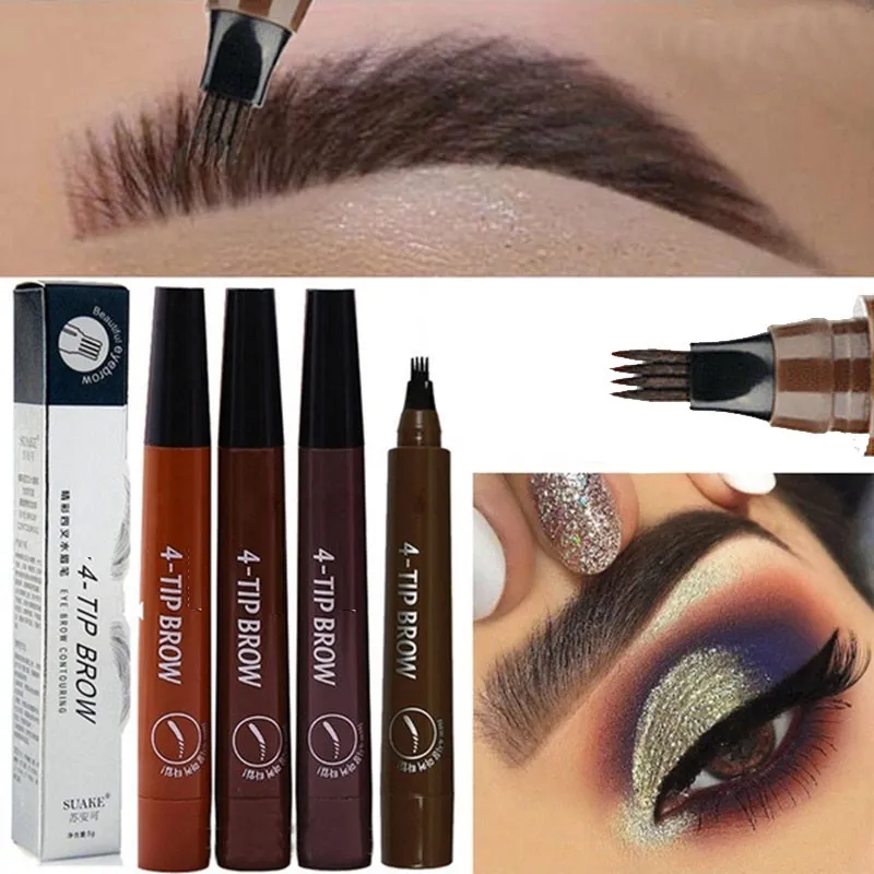 OYAFUN Waterproof Natural Four-Claw Eyebrow Pen Tint Makeup Three Colors Eyebrow Pencil