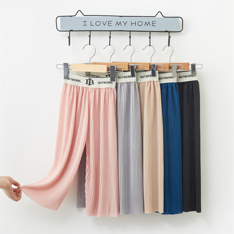 Wholesale Kids Girls Casual Solid Color Loose Elastic