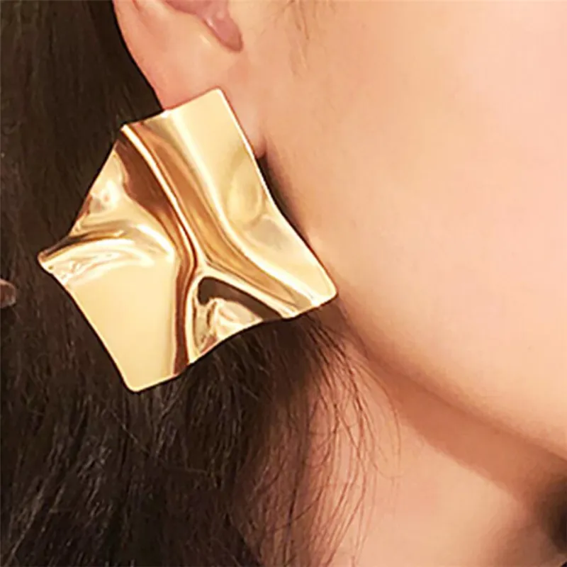 Women Unique Geometric Irregular Shaped Alloy Drop Earrings