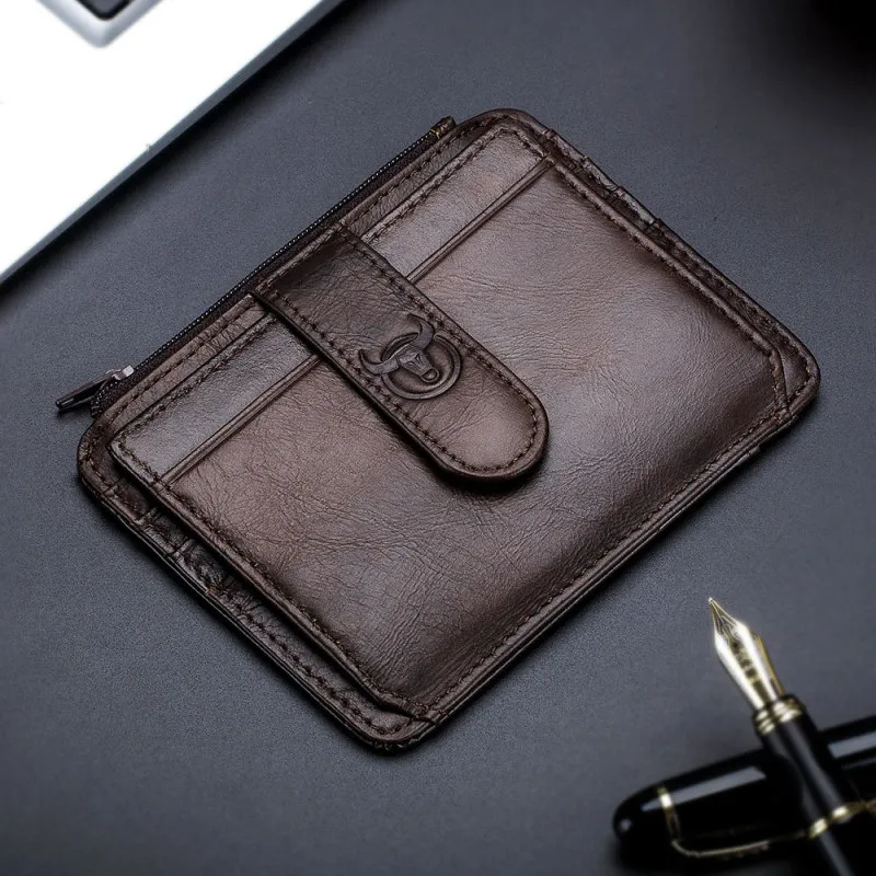 Men's Vintage Buckle Multi-pocket Genuine Leather Wallet