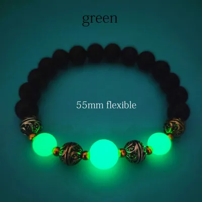 Unisex Classic Luminous Natural Stone Strand Charm Bracelet