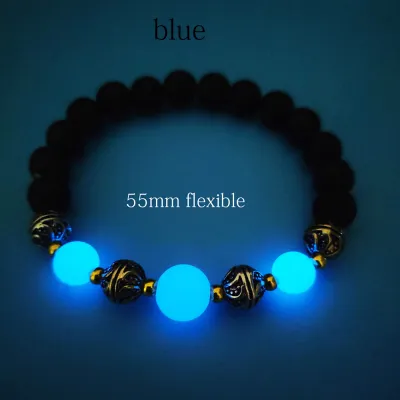 Unisex Classic Luminous Natural Stone Strand Charm Bracelet