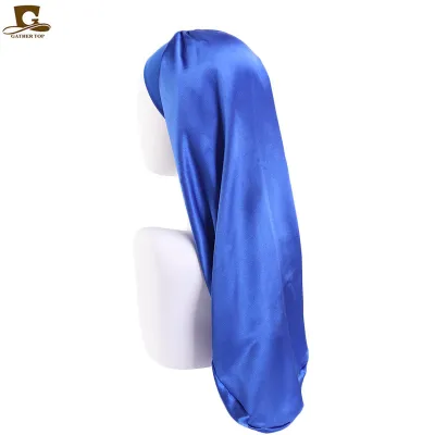 Women Casual Solid Color Satin Long Barrel Hat