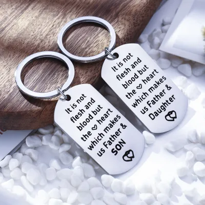 Classic Father's Day “Which Makes Us Father and Son/Daughter” Slogan Stainless Steel Keychain