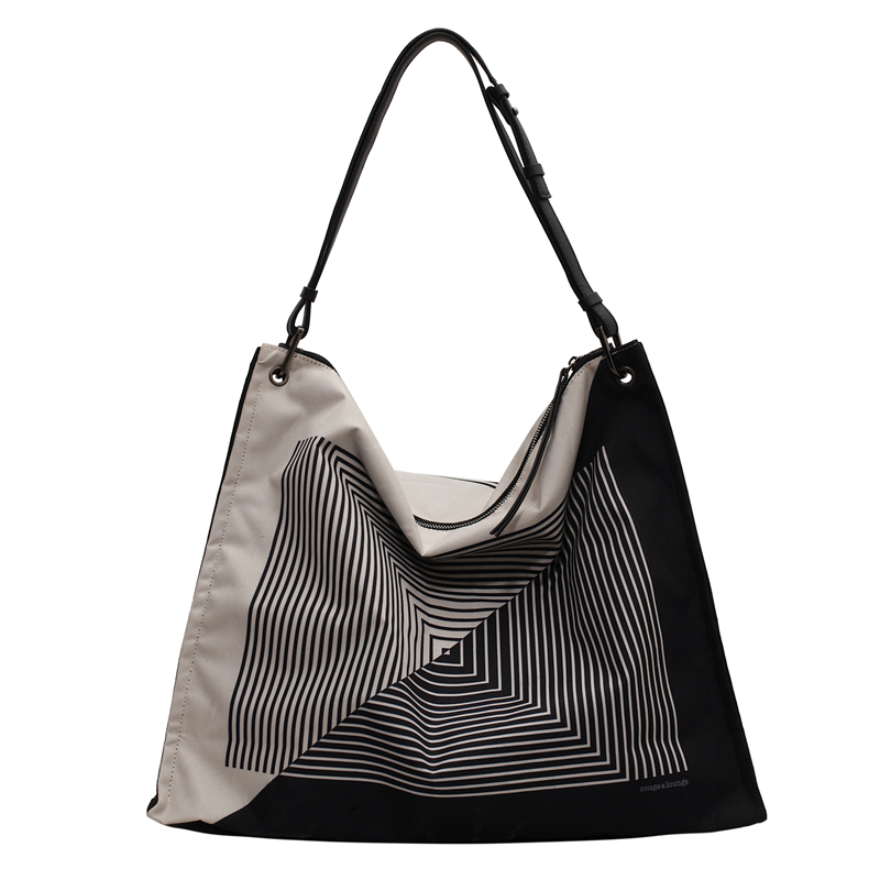 【美品] NKNIT sponge striped hand bag Elegant Handwoven Bag No. 5 | Unique, Sustainable Fashion