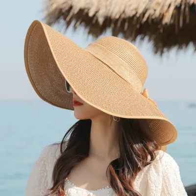 Women Summer Casual Big Brim Sun Hat Straw